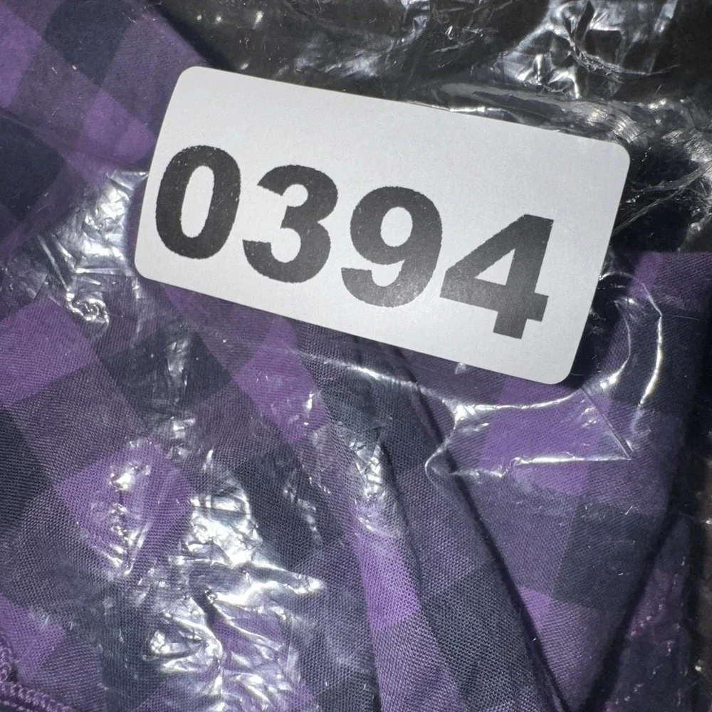 Merona Women's XL Purple Gingham Plaid Blouse Cap Sleeve Boho Cowgirl Cottage - Picture 12 of 12